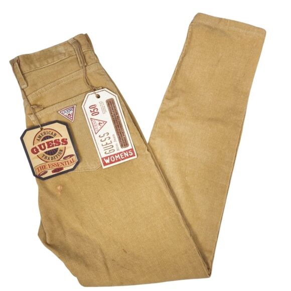 NEW Deadstock Womens Guess Jeans American Made Slim Fit Corduroy Pants 28x29 - Picture 1 of 7